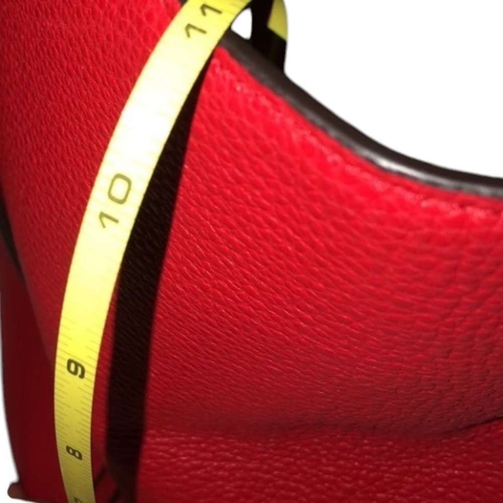 Micheal Kors large red leather shoulder bag outside pockets, 2 handles - Picture 12 of 15